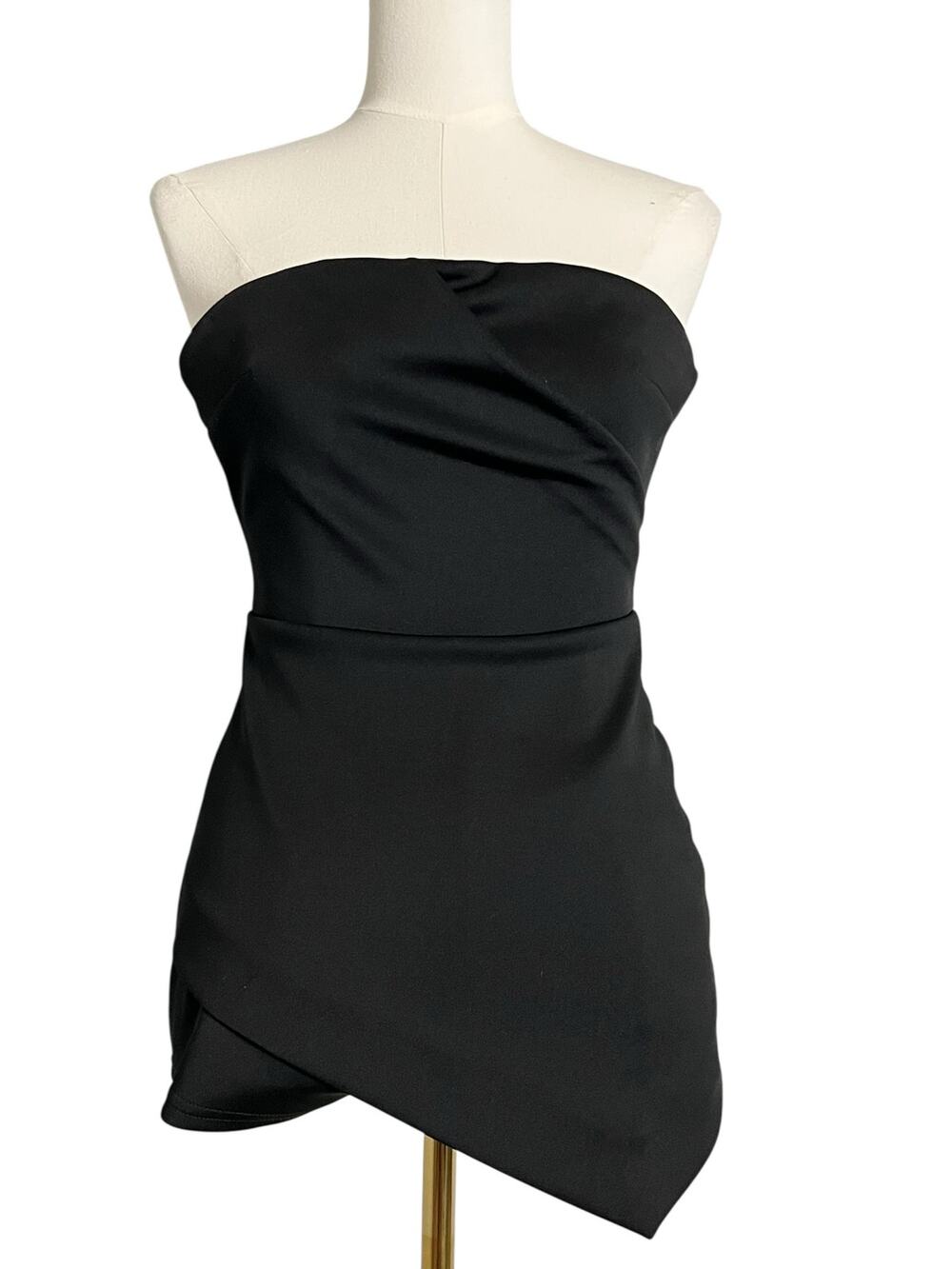 Topshop Black Strapless Jumpsuit Romper Playsuit Shorts outfit Cocktail Mini 2